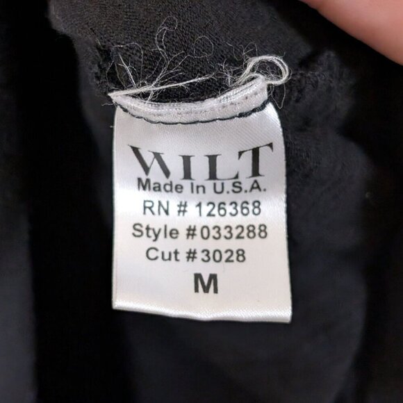 Wilt Asymmetrical Black Top Long Sleeve Cotton Slouchy sz M Basic Capsule Staple - Picture 8 of 9